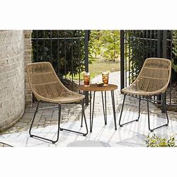 Coral Sand Outdoor Chairs with Table Set (Set of 3)