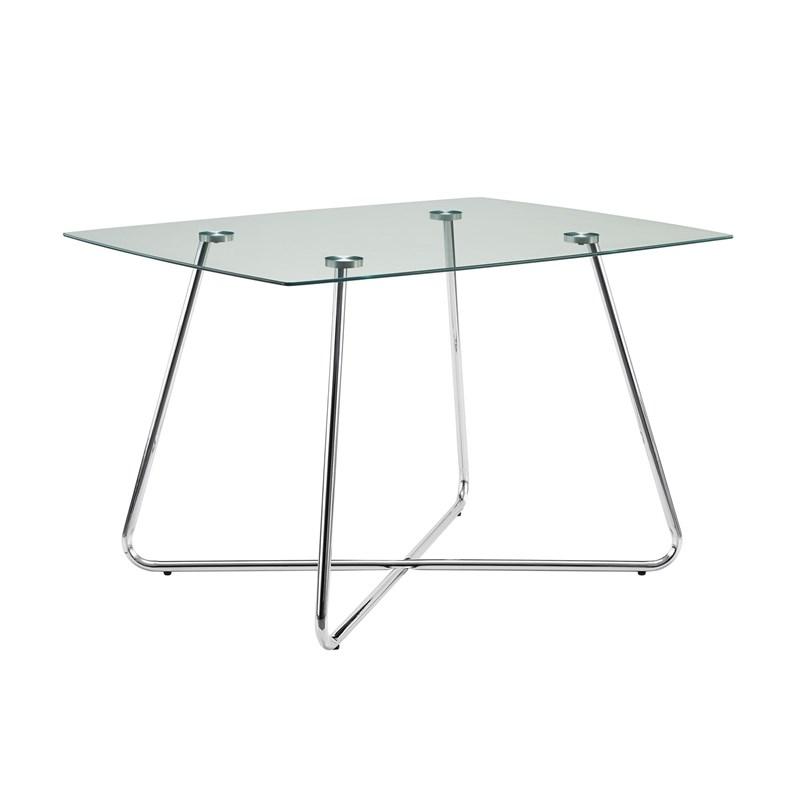 DINING TABLE - 40"DIA CHROME WITH 8MM TEMPERED GLASS