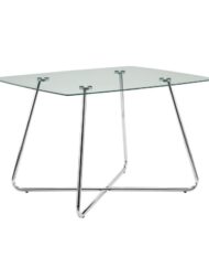DINING TABLE - 40"DIA CHROME WITH 8MM TEMPERED GLASS