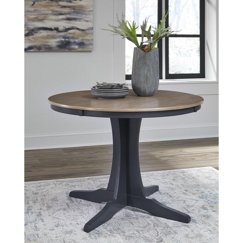 Round Landocken Dining Table with Pedestal Base